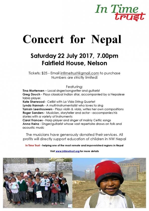 Concert to raise funds for Nepal, In Time Trust