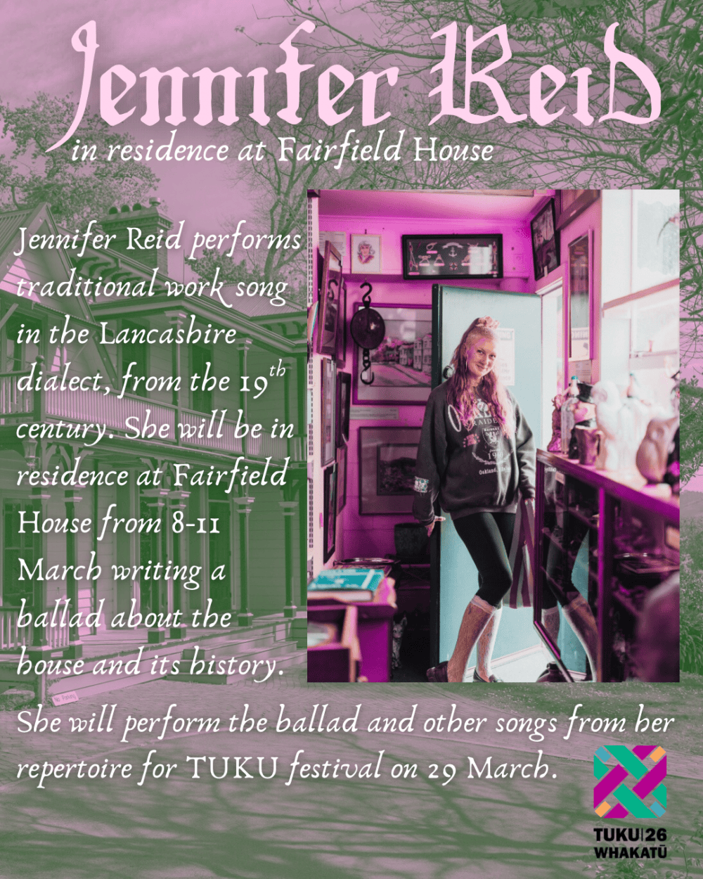 Jennifer Reid in residence at Fairfield House (1)